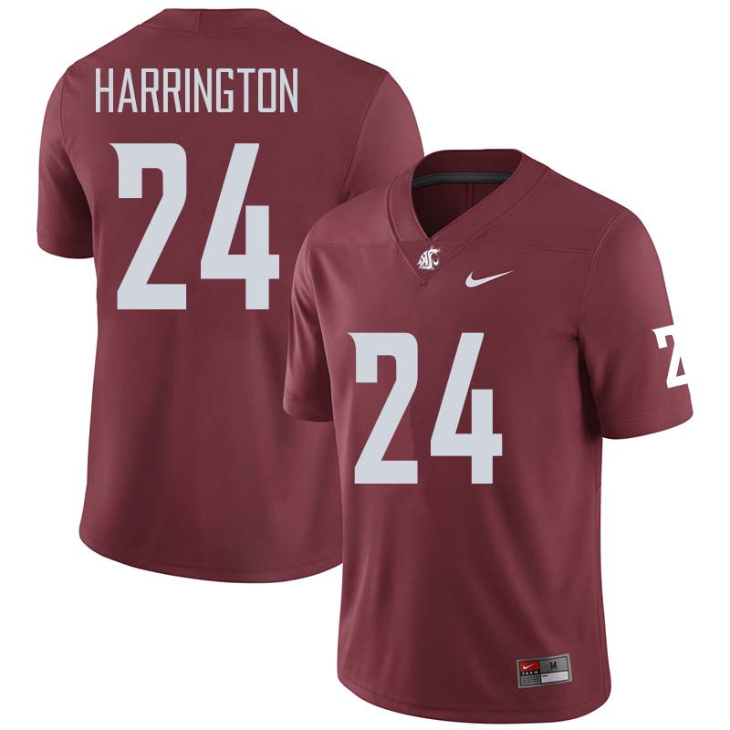 Men #24 Keith Harrington Washington State Cougars College Football Jerseys Sale-Crimson